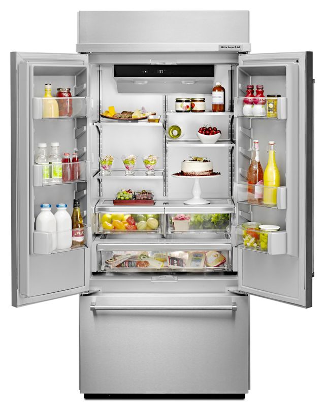 KitchenAid® 20.81 Cu. Ft. Stainless Steel Built In French Door Refrigerator 2