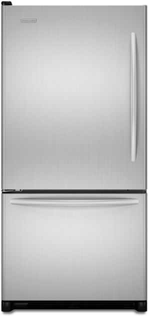 KitchenAid&reg; Bottom Mount Refrigerator Left hand pull - Monochromatic Stainless Steel 0