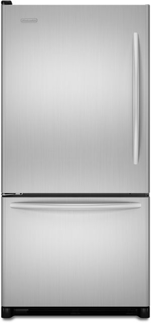 KitchenAid®  Architect® Series II 21.9 Cu. Ft. Bottom Freezer Refrigerator-Monochromatic Stainless Steel 0