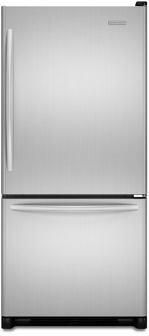 KitchenAid® Architect® Series II 18.5 Cu. Ft. Bottom Freezer Refrigerator-Monochromatic Stainless Steel