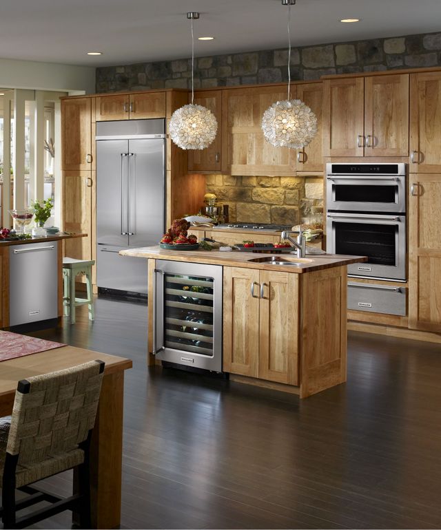 KitchenAid® 20.8 Cu. Ft. Stainless Steel with PrintShield™ Finish Built In Side-By-Side Refrigerator 3