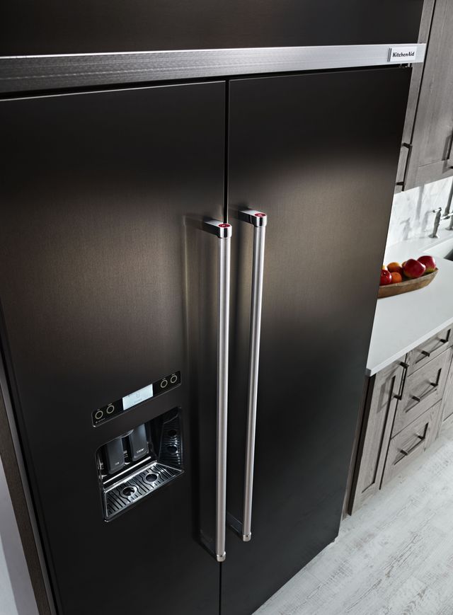 KitchenAid® 29.52 Cu. Ft. Black Stainless Steel with PrintShield™ Finish Built In Side-By-Side Refrigerator 4