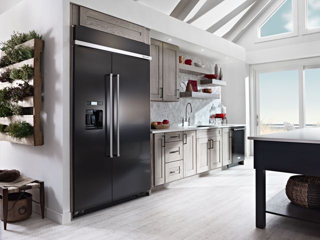 KitchenAid® 29.52 Cu. Ft. Black Stainless Steel with PrintShield™ Finish Built In Side-By-Side Refrigerator 5