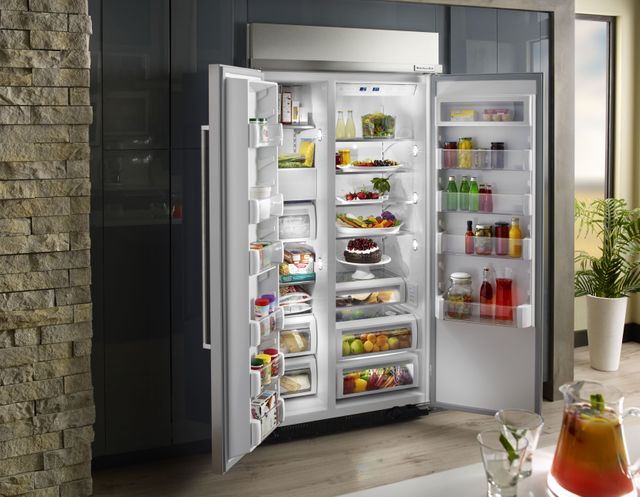 KitchenAid® 25.48 Cu. Ft. Stainless Steel with PrintShield™ Finish Built In Side-By-Side Refrigerator 15