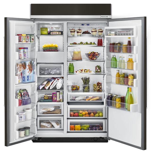 KitchenAid® 30.0 Cu. Ft. Stainless Steel with PrintShield™ Finish Built In Side-By-Side Refrigerator 12