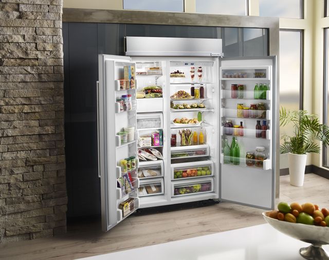 KitchenAid® 30.0 Cu. Ft. Stainless Steel with PrintShield™ Finish Built In Side-By-Side Refrigerator 8