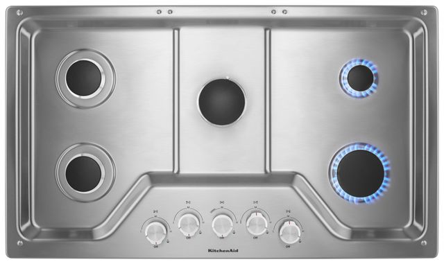 KitchenAid® 36'' Stainless Steel Gas Cooktop-KCGS356ESS-2