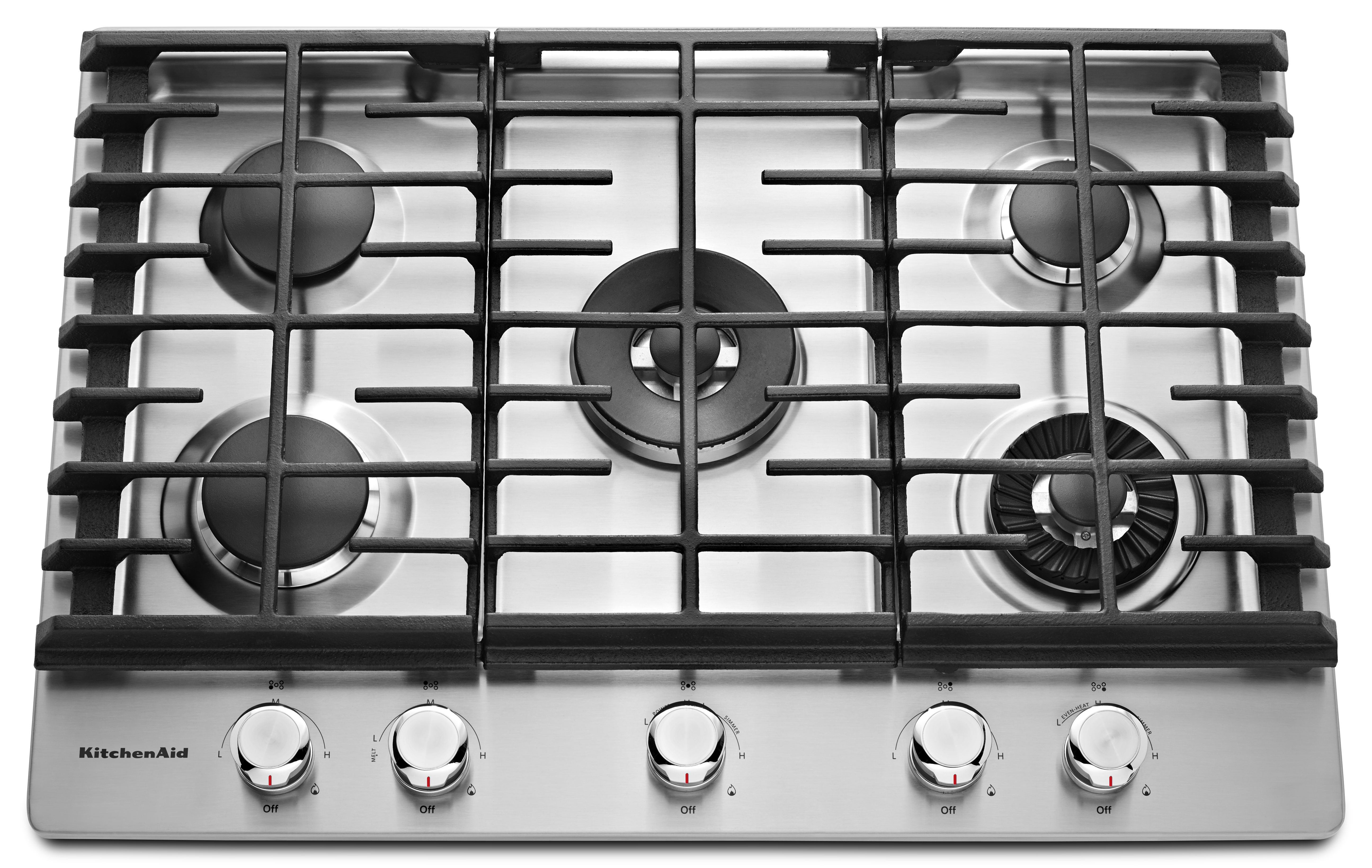 KitchenAid® 30'' Stainless Steel Gas Cooktop-KCGS950ESS