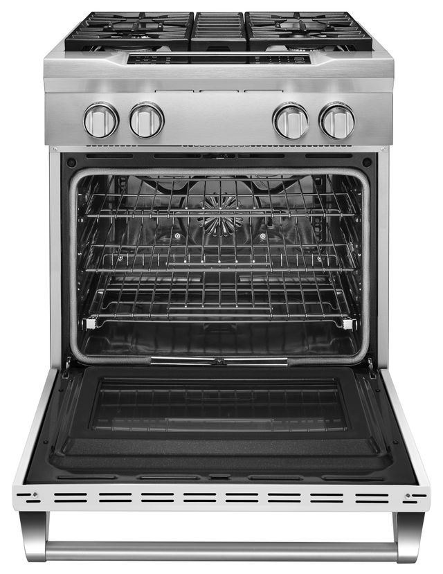 KitchenAid® 29.75" Stainless Steel Commercial Style Free Standing Dual Fuel Range 13