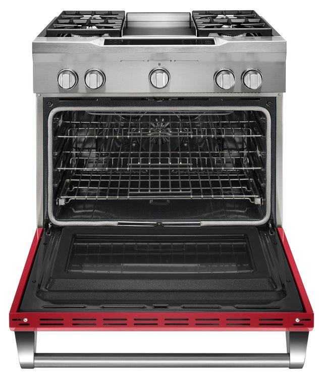 KitchenAid® Commercial Style 36" Pro Style Dual Fuel Range-Signature Red 1