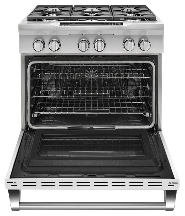 KitchenAid® 36" Imperial White Commercial Style Free Standing Dual Fuel Range 1