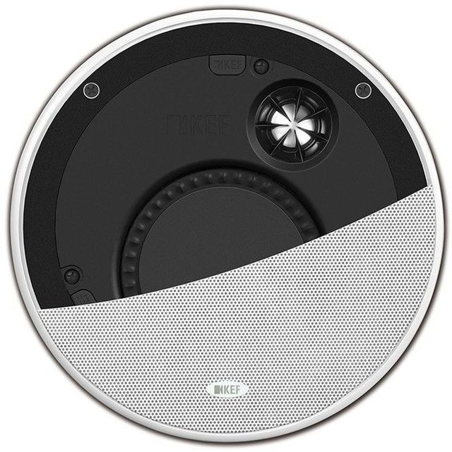 KEF Ci Series 4.5" White Round Shallow Depth In-Wall Speaker 1