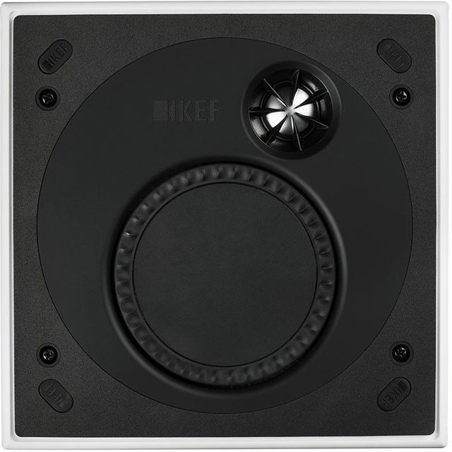 KEF 4.5" White Square Shallow Depth In-Wall Speaker