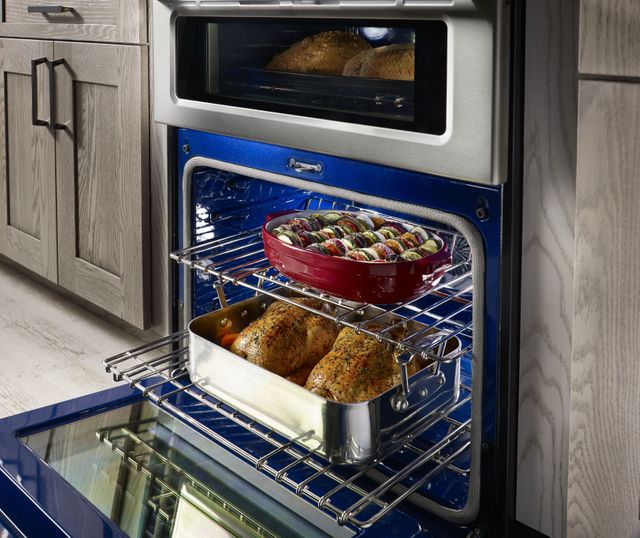 KitchenAid® 30" Stainless Steel Free Standing Gas Double Oven Range 2