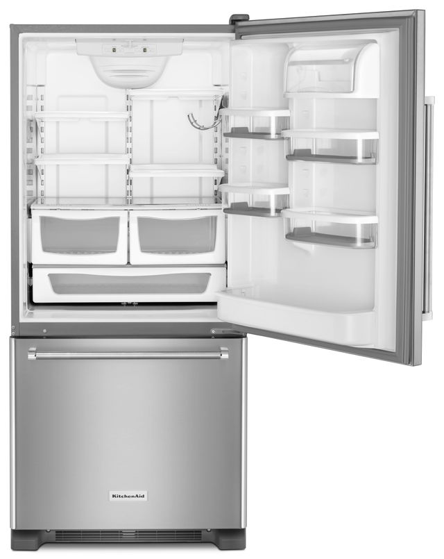 KitchenAid® 18.67 Cu. Ft. Stainless Steel Bottom Freezer Refrigerator-1
