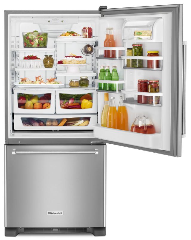 KitchenAid® 18.67 Cu. Ft. Stainless Steel Bottom Freezer Refrigerator 2