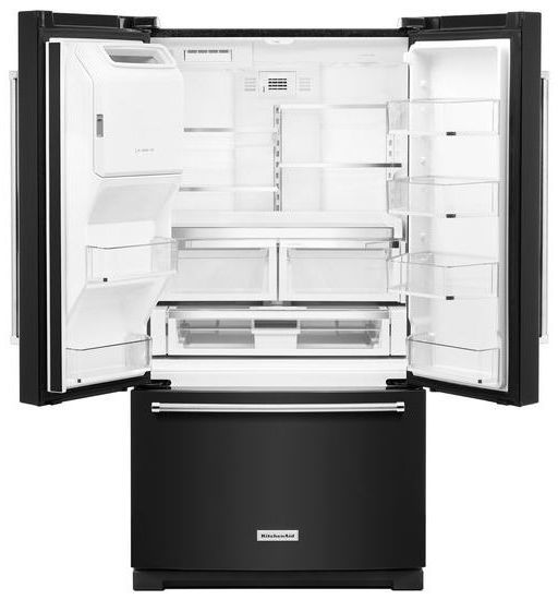 KitchenAid® 26.8 Cu. Ft. Black Standard Depth French Door Refrigerator 4