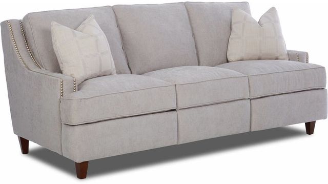Klaussner® Empress Gray Power Hybrid Sofa 3
