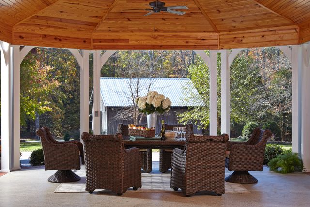 Klaussner® Outdoor Laurel Swivel Rock Dining Chair-2