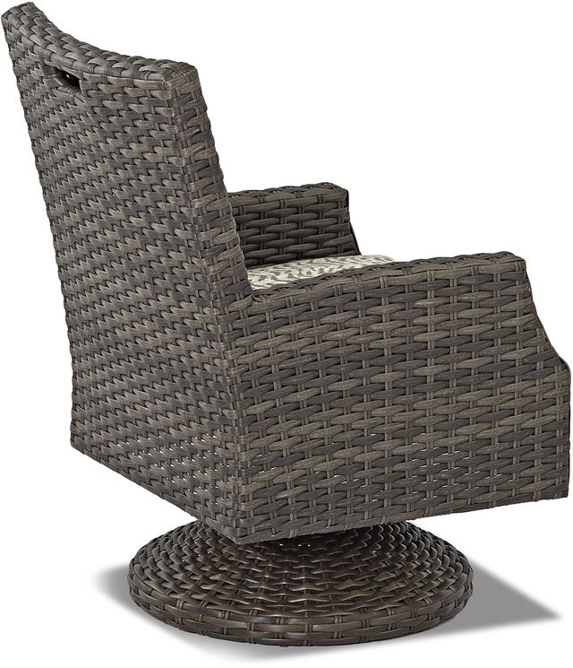 Klaussner® Outdoor Cascade Swivel Rock Dining Chair-2