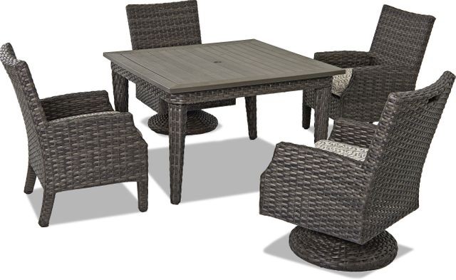 Klaussner® Outdoor Cascade Swivel Rock Dining Chair-3