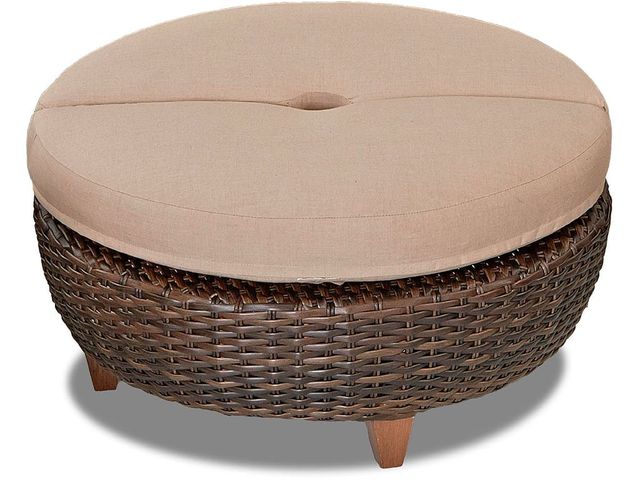 Klaussner® Outdoor Sycamore Round Ottoman-0