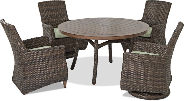 Klaussner® Outdoor Sycamore Swivel Rock Dining Chair-3