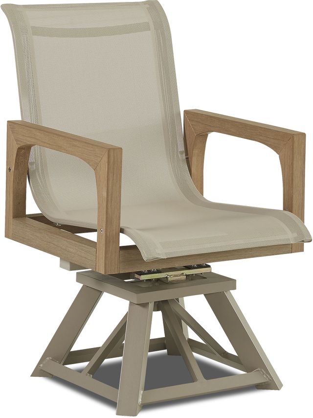 Klaussner® Delray Outdoor Swivel Rocker Dining Chair-0