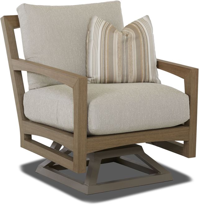 Klaussner® Outdoor Delray Dune Swivel Rocker Chair-1