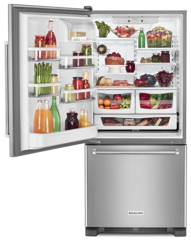 KitchenAid® 18.67 Cu. Ft. Stainless Steel Bottom Freezer Refrigerator-2