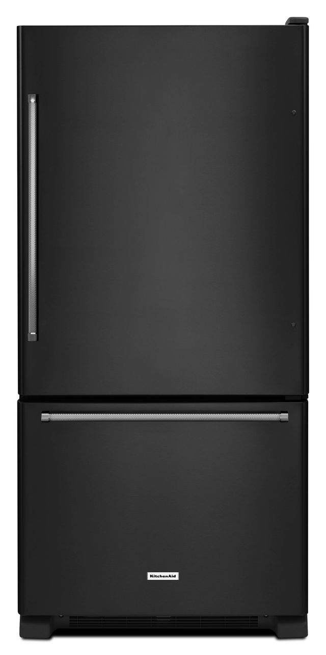 KitchenAid® 19.0 Cu. Ft. Bottom Freezer Refrigerator-Black 0