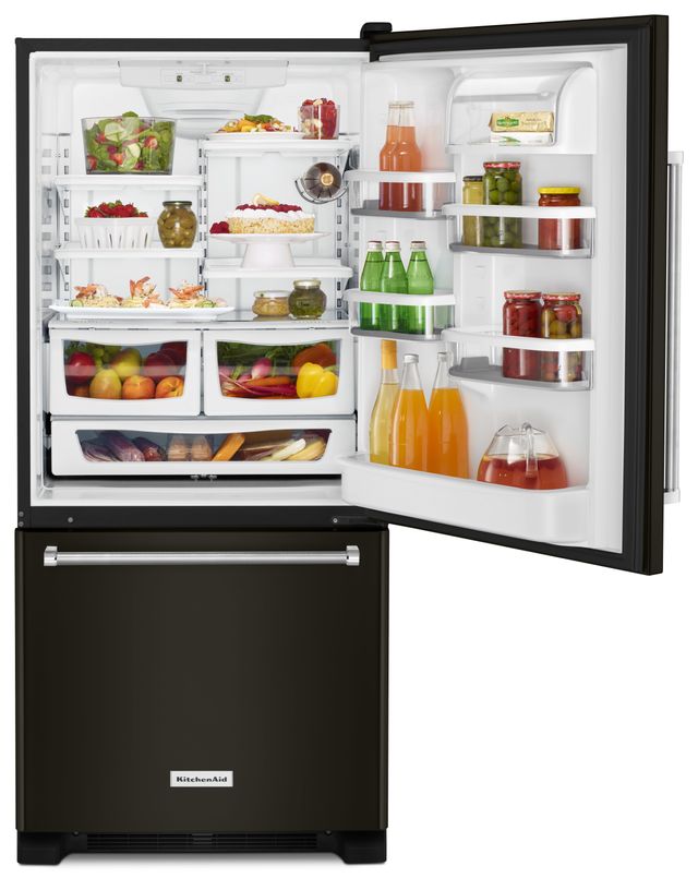 KitchenAid® 19.0 Cu. Ft. Bottom Freezer Refrigerator-Black 2