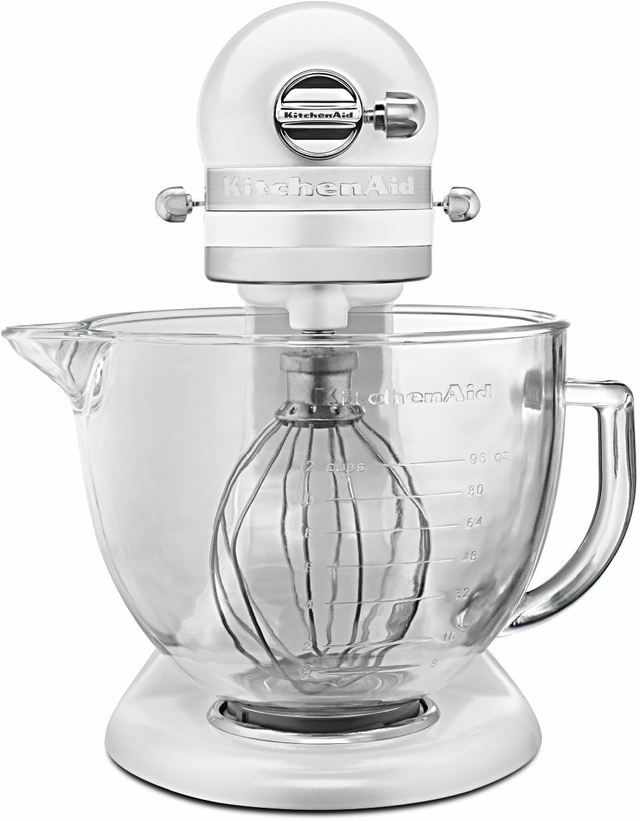 KitchenAid® Artisan® Design Series Frosted Pearl White Stand Mixer 0