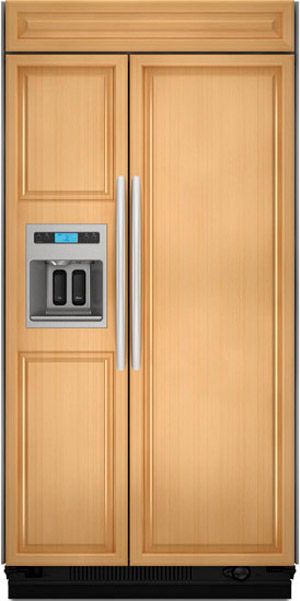 48" Built-In Side by Side Refrigerator with In-Door-Ice Dispensing System & LCD Dispenser Display: Overlay/Brushed Aluminum Trim/Panel Required