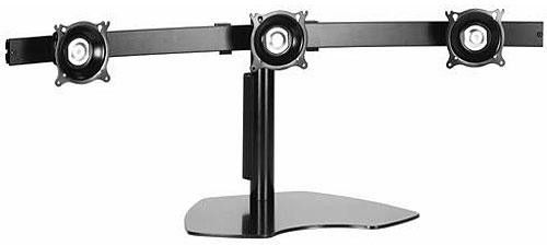 Chief® Silver Triple Monitor Horizontal Table Stand 1