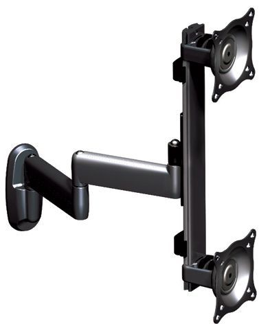 Chief® Black Dual Vertical Monitor Arm Wall Mount