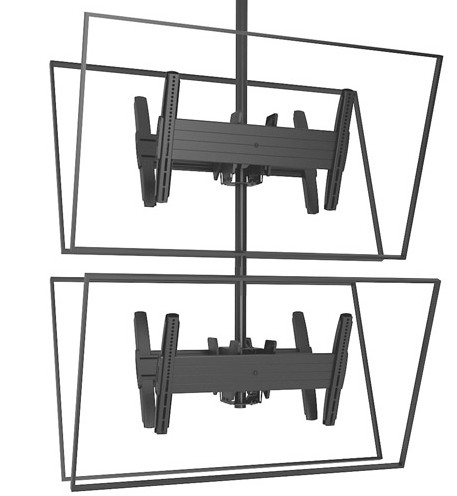 Chief® Professional AV Solutions Black FUSION™ Large Back To Back Stacked Ceiling Mount