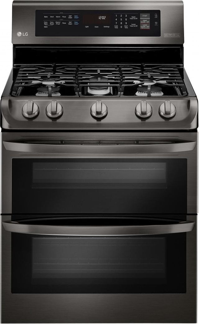 LG 29.88" Black Stainless Steel Free Standing Gas Double Oven Range
