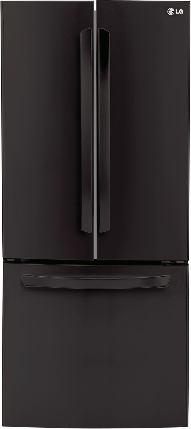 LG 21.8 Cu. Ft. 3-Door French Door Refrigerator-Black 0