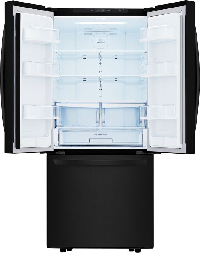 LG 21.8 Cu. Ft. 3-Door French Door Refrigerator-Black 3
