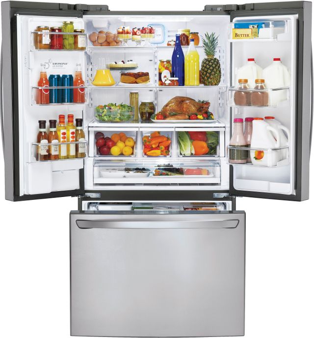 LG 23.70 Cu. Ft. Stainless Steel Counter Depth French Door Refrigerator 2