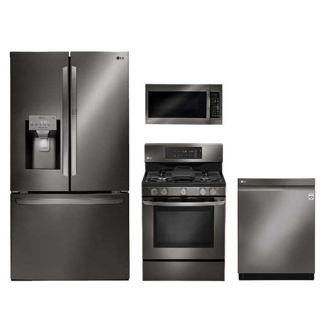 LG 4 Piece Kitchen Package-Black Stainless Steel