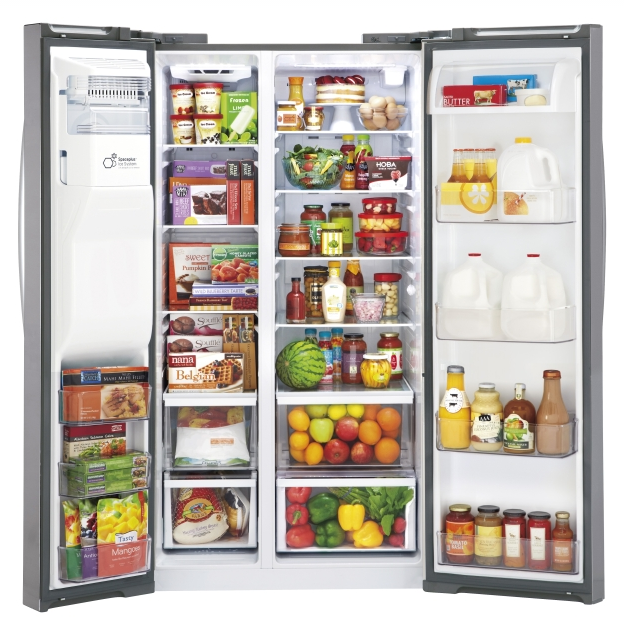 LG 22 Cu. Ft. Side-By-Side Counter Depth Refrigerator-Stainless Steel-3