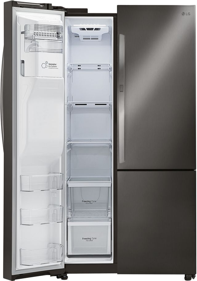 LG 22 Cu. Ft. Side-By-Side Refrigerator-Black Stainless Steel 1