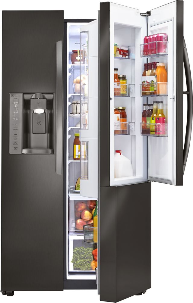 LG 22 Cu. Ft. Side-By-Side Refrigerator-Black Stainless Steel 4