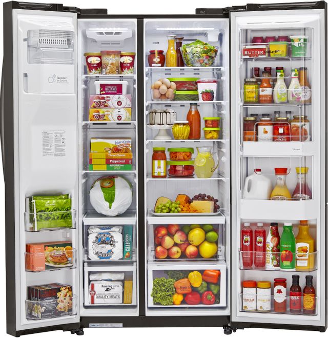 LG 22 Cu. Ft. Side-By-Side Refrigerator-Black Stainless Steel 8