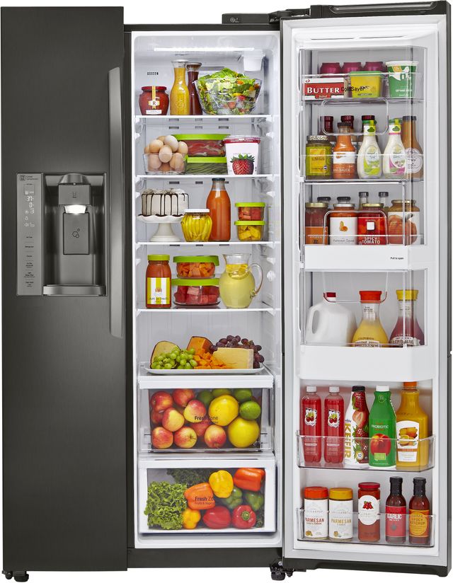LG 22 Cu. Ft. Side-By-Side Refrigerator-Black Stainless Steel 9