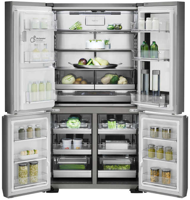 LG Signature 30.8 Cu. Ft. Textured Steel™ French 4-Door Refrigerator 9
