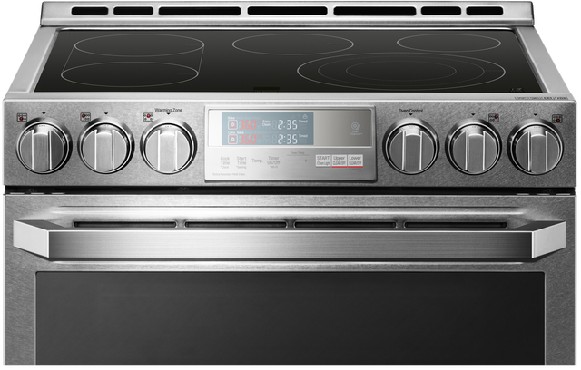 LG Signature 30" Textured Steel™ Slide In Electric Double Oven Range 5