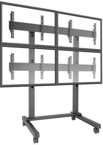 Chief® FUSION™ Black 2 x 2 Micro-Adjustable Large Freestanding Video Wall Cart 1
